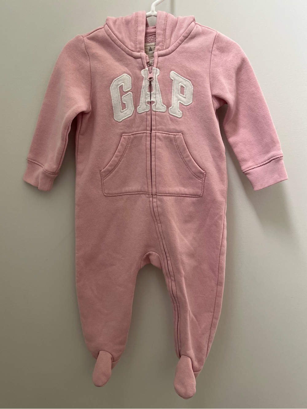 GAP Baby Pink Hooded Footed One-Piece